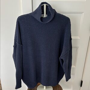 Aerie Women's Navy Oversized Mock Neck Sweater